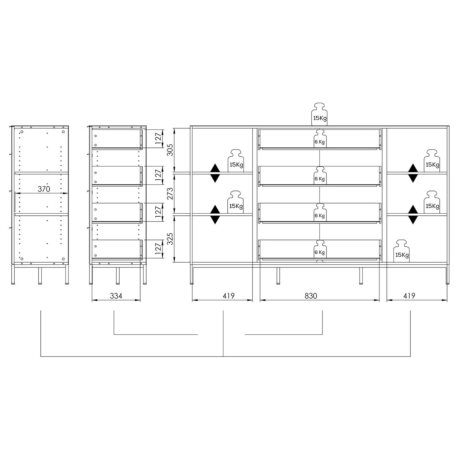 Maja Möbel Sideboard Trend Wood I - Asteiche Dekor / Schwarz 9 Maja Möbel Sideboard Trend Wood I - Asteiche Dekor / Schwarz – Bild 7