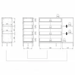 Maja Möbel Sideboard Trend Wood II - Asteiche Dekor / Schwarz 13 Maja Möbel Sideboard Trend Wood II - Asteiche Dekor / Schwarz -Büromöbel Verkäufe 1000306532 211102 130342000527 SKETCH DETAILS P000000001000306532 sketch