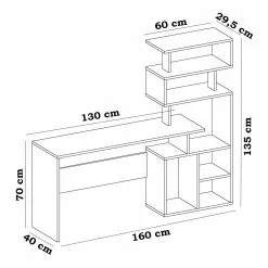 Loftscape Schreibtisch-Kombination Kamion - Weiß -Büromöbel Verkäufe 1000306565 211115 134940000514 SKETCH DETAILS P000000001000306565 sketch