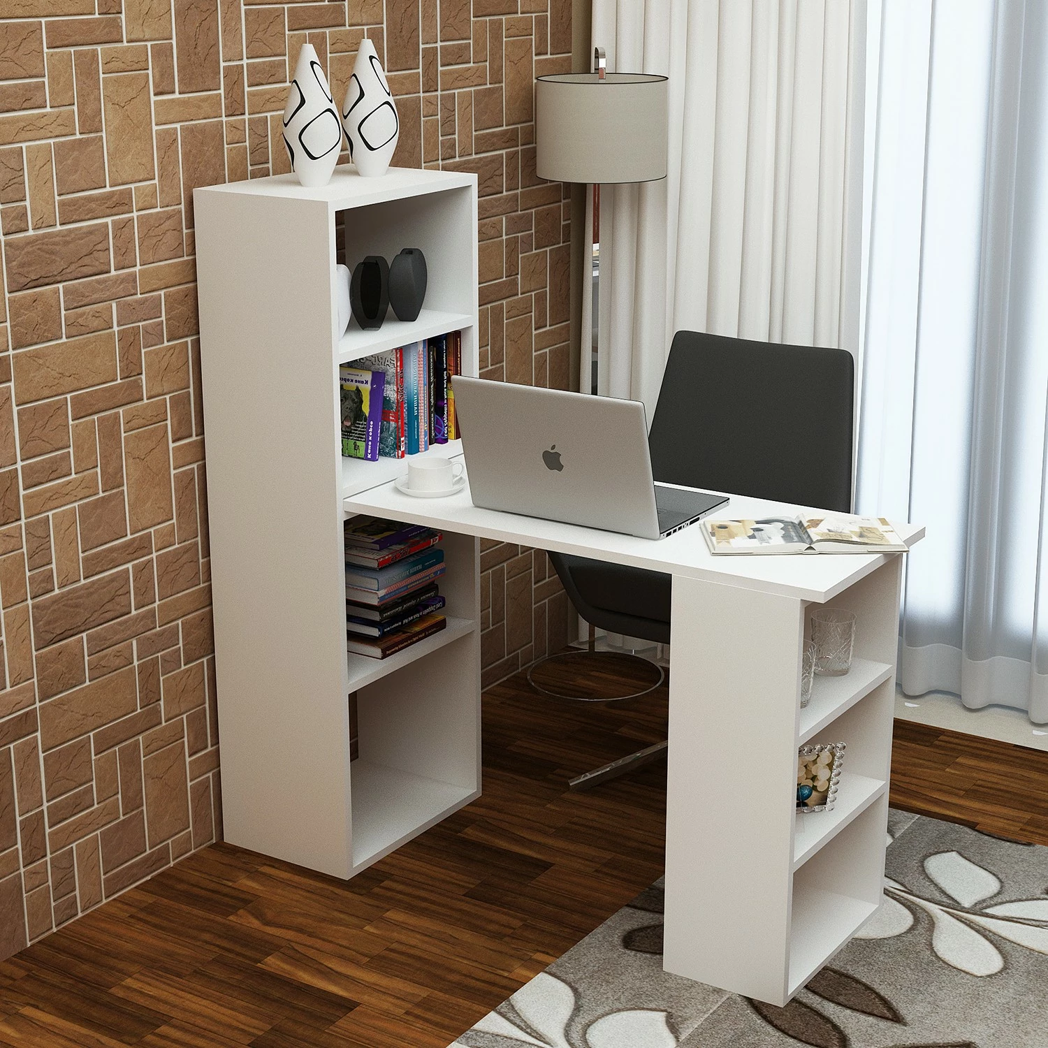 Loftscape Schreibtisch-Kombination Kamelia - Weiß 4 Loftscape Schreibtisch-Kombination Kamelia - Weiß – Bild 2