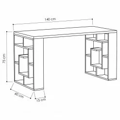 Loftscape Schreibtisch Lemi - Weiß / Eiche Dekor -Büromöbel Verkäufe 1000306569 211115 13510100639 SKETCH DETAILS P000000001000306569 sketch