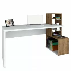 Loftscape Schreibtisch-Kombination Jurien - Weiß / Walnuss Dekor -Büromöbel Verkäufe 1000306573 211115 13505000152 DETAILS P000000001000306573