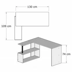 Loftscape Eckschreibtisch Kabu - Weiß -Büromöbel Verkäufe 1000306574 211115 135024000581 SKETCH DETAILS P000000001000306574 sketch