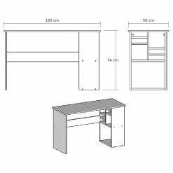 Loftscape Schreibtisch Kalita - Weiß -Büromöbel Verkäufe 1000306575 211115 13505500630 SKETCH DETAILS P000000001000306575 sketch