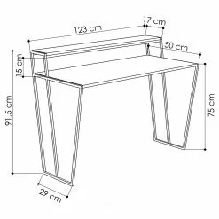Loftscape Schreibtisch Leni - Eiche Dekor -Büromöbel Verkäufe 1000306609 211115 13520400734 SKETCH DETAILS P000000001000306609 sketch