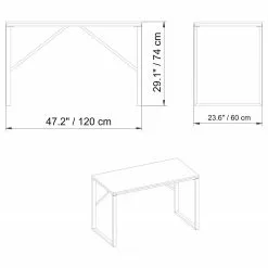 Red Living Schreibtisch Hartney - Eiche Dekor / Weiß -Büromöbel Verkäufe 1000306615 211115 13510700648 SKETCH DETAILS P000000001000306615 sketch