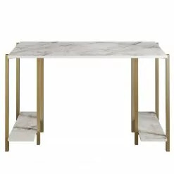 Red Living Schreibtisch Hasselt - Marmor Weiß Dekor