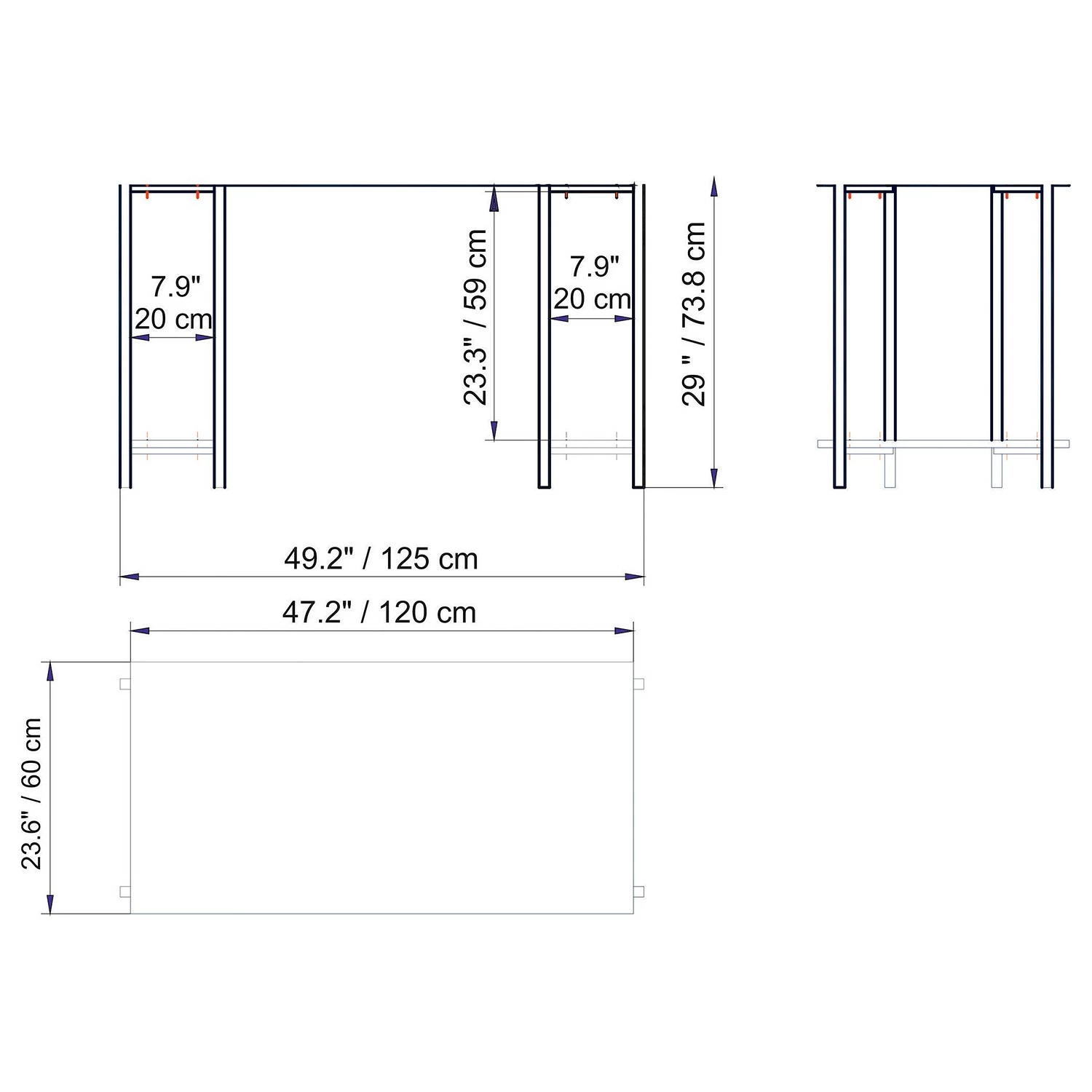 Red Living Schreibtisch Hasselt - Marmor Weiß Dekor 7 Red Living Schreibtisch Hasselt - Marmor Weiß Dekor – Bild 5