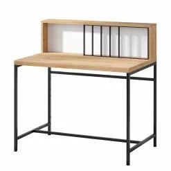 Red Living Schreibtisch Kelos - Eiche Dekor / Schwarz