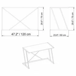 Red Living Schreibtisch Emmett - Weiß -Büromöbel Verkäufe 1000306635 211115 13530100815 SKETCH DETAILS P000000001000306635 sketch