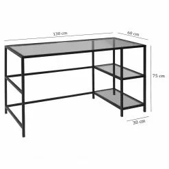 Red Living Schreibtisch Jetmore II - Glas / Aluminium - Klarglas / Schwarz -Büromöbel Verkäufe 1000306651 220209 12152100500 SKETCH DETAILS P000000001000306651 sketch