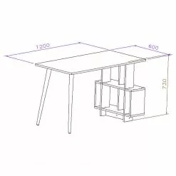 Norrwood Schreibtisch Dassow - Anthrazit / Eiche Dekor -Büromöbel Verkäufe 1000306652 211115 13544900963 SKETCH DETAILS P000000001000306652 sketch