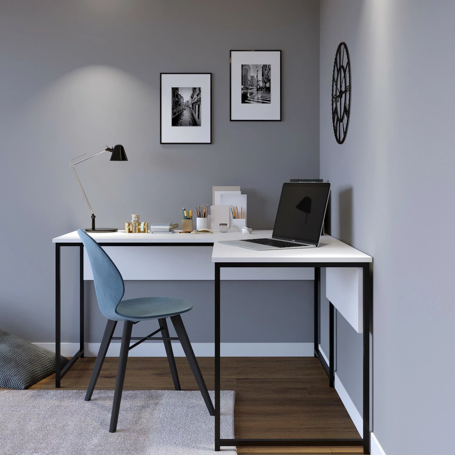 Red Living Eckschreibtisch Collyer - Weiß 6 Red Living Eckschreibtisch Collyer - Weiß – Bild 4