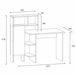 Loftscape Schreibtisch-Kombination Jarred - Weiß 11 Loftscape Schreibtisch-Kombination Jarred - Weiß -Büromöbel Verkäufe 1000306662 211115 13534200870 SKETCH DETAILS P000000001000306662 sketch