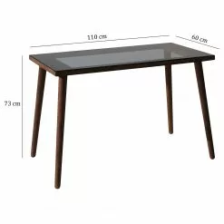 Red Living Schreibtisch Jimo - Kiefer & Buche massiv / Glas - Kiefer Braun / Schwarzglas -Büromöbel Verkäufe 1000306668 211115 135614001080 SKETCH DETAILS P000000001000306668 sketch