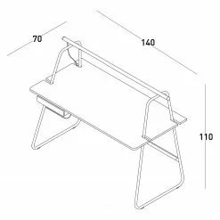 Loftscape Schreibtisch Crystal - (inkl. LED-Beleuchtung) - Weiß / Akazie Dekor -Büromöbel Verkäufe 1000306684 211115 135543001036 SKETCH DETAILS P000000001000306684 sketch