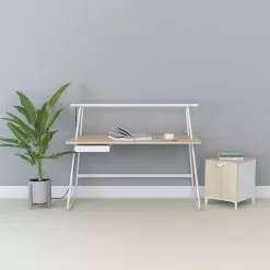 Loftscape Schreibtisch Crystal - (inkl. LED-Beleuchtung) - Weiß / Akazie Dekor -Büromöbel Verkäufe 1000306684 211115 13554400557 MOOD DETAILS P000000001000306684 mood
