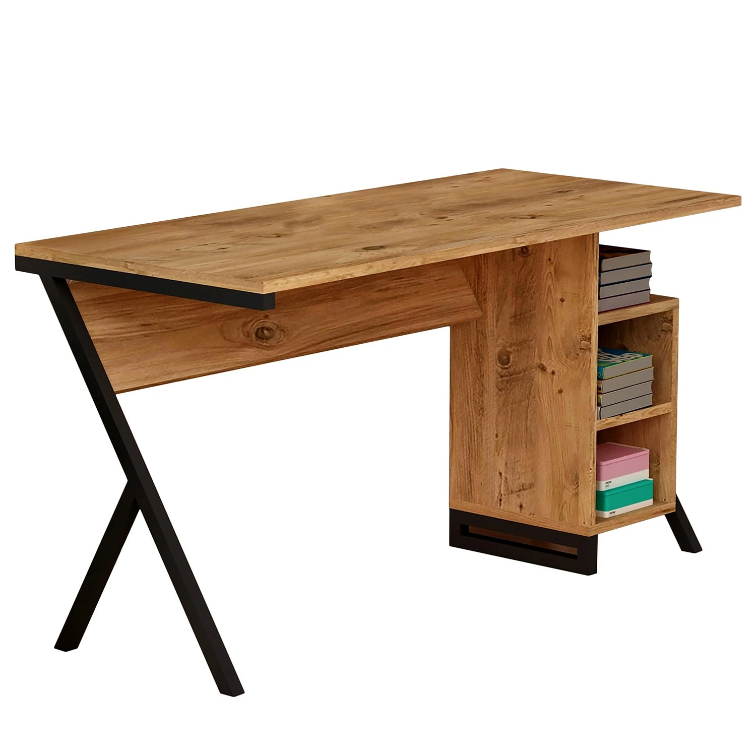 Red Living Schreibtisch Jeriba - Asteiche Dekor / Schwarz 2 Red Living Schreibtisch Jeriba - Asteiche Dekor / Schwarz