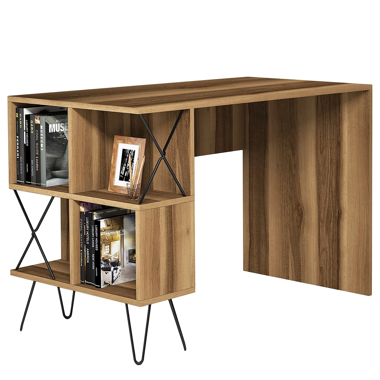 Red Living Schreibtisch Laval - Walnuss Dekor / Schwarz 3 Red Living Schreibtisch Laval - Walnuss Dekor / Schwarz