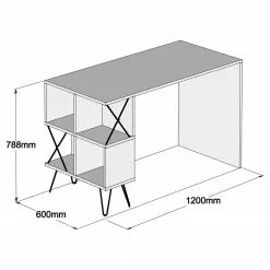 Red Living Schreibtisch Laval - Walnuss Dekor / Schwarz 9 Red Living Schreibtisch Laval - Walnuss Dekor / Schwarz -Büromöbel Verkäufe 1000306689 211115 135716001165 SKETCH DETAILS P000000001000306689 sketch