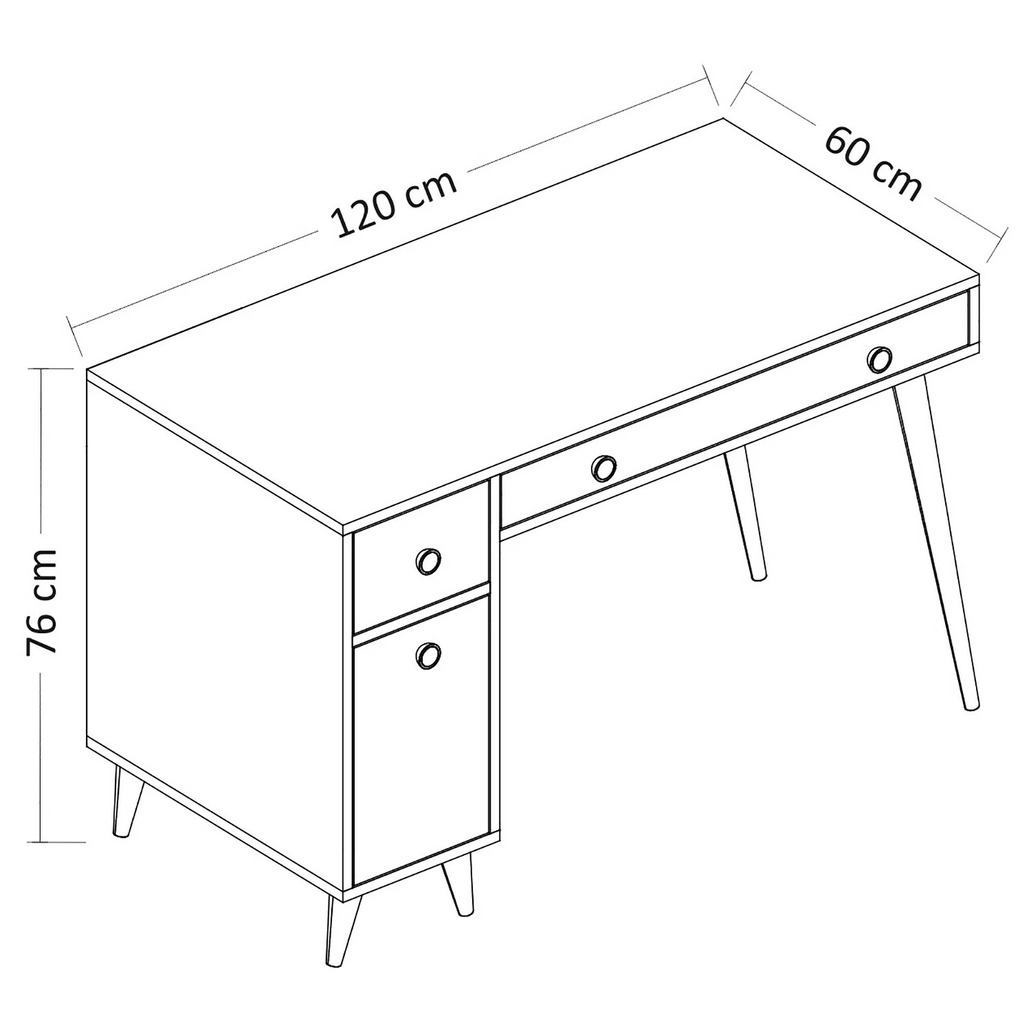 Norrwood Schreibtisch Cusse - Weiß / Eiche Dekor 7 Norrwood Schreibtisch Cusse - Weiß / Eiche Dekor – Bild 5