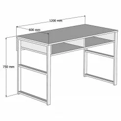Red Living Schreibtisch Largo - Walnuss Dekor / Schwarz -Büromöbel Verkäufe 1000306699 211115 135720001171 SKETCH DETAILS P000000001000306699 sketch