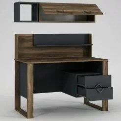 Red Living Schreibtisch-Set Kesia (2-teilig) - Walnuss Dekor / Anthrazit -Büromöbel Verkäufe 1000306700 211115 13564400654 DETAILS P000000001000306700