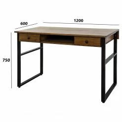 Red Living Schreibtisch Jerrold - Kiefer massiv / Aluminium - Kiefer Braun / Schwarz -Büromöbel Verkäufe 1000306712 211115 135744001204 SKETCH DETAILS P000000001000306712 sketch