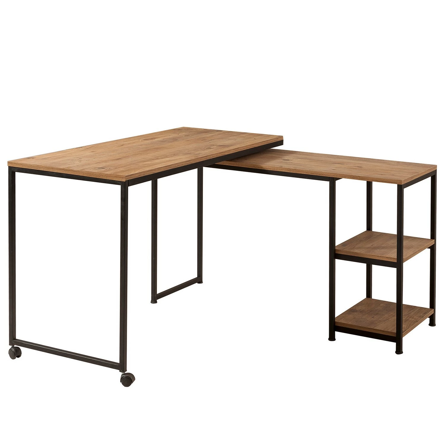 Red Living Schreibtisch Lissie - (schwenkbar) Kiefer Dekor / Schwarz 3 Red Living Schreibtisch Lissie - (schwenkbar) Kiefer Dekor / Schwarz