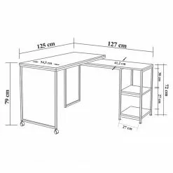 Red Living Schreibtisch Lissie - (schwenkbar) Kiefer Dekor / Schwarz 19 Red Living Schreibtisch Lissie - (schwenkbar) Kiefer Dekor / Schwarz -Büromöbel Verkäufe 1000306713 211115 135745001206 SKETCH DETAILS P000000001000306713 sketch