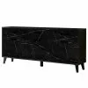 Jack & Alice Sideboard Fintel I - Marmor Schwarz Dekor / Schwarz