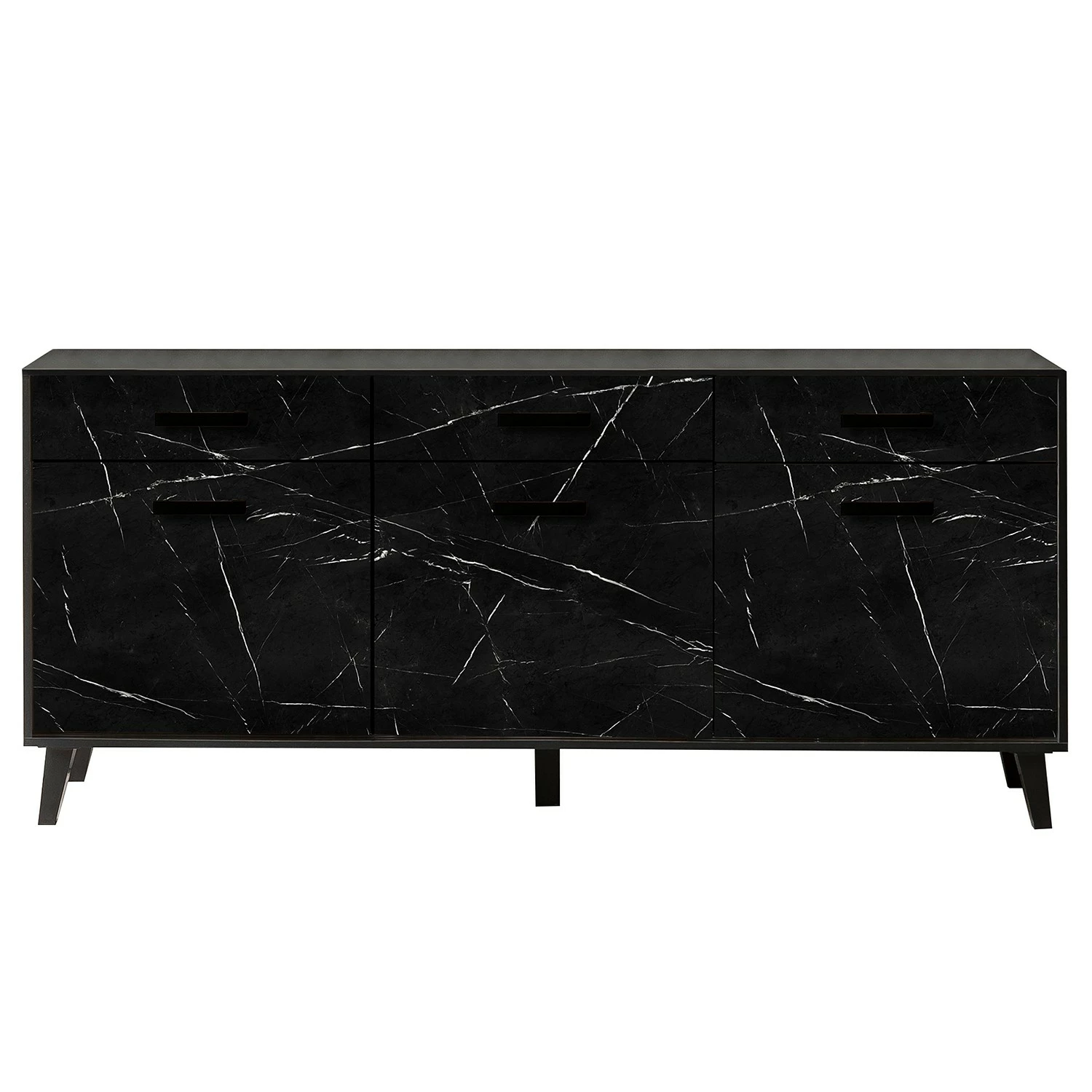 Jack & Alice Sideboard Fintel I - Marmor Schwarz Dekor / Schwarz 6 Jack & Alice Sideboard Fintel I - Marmor Schwarz Dekor / Schwarz – Bild 4