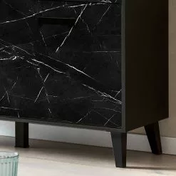 Jack & Alice Sideboard Fintel II - Marmor Schwarz Dekor / Schwarz -Büromöbel Verkäufe 1000307051 211110 08234500086 DETAILS P000000001000307051