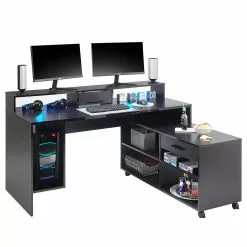 Fredriks Schreibtisch-Kombination Halling - (LED-Beleuchtung) - Schwarz 24 Fredriks Schreibtisch-Kombination Halling - (LED-Beleuchtung) - Schwarz -Büromöbel Verkäufe 1000307854 211123 17265100048 DETAILS P000000001000307854