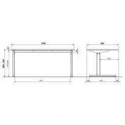 Germania Schreibtisch GW-Profi 2.0 - Eiche Grandson Dekor - Breite: 160 cm -Büromöbel Verkäufe 1000307858 211109 161637000512 SKETCH DETAILS P000000001000307858 sketch 1