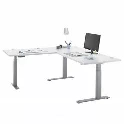 Fredriks Eckschreibtisch Toms - (Höhenverstellbar) - Lichtgrau / Grau -Büromöbel Verkäufe 1000309502 211110 082121000035 DETAILS P000000001000309502