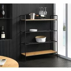 Red Living Regal Padbury - Schwarz / Eiche Dekor 8 Red Living Regal Padbury - Schwarz / Eiche Dekor -Büromöbel Verkäufe 1000310537 211125 111835000115 MOOD DETAILS P000000001000310537 mood