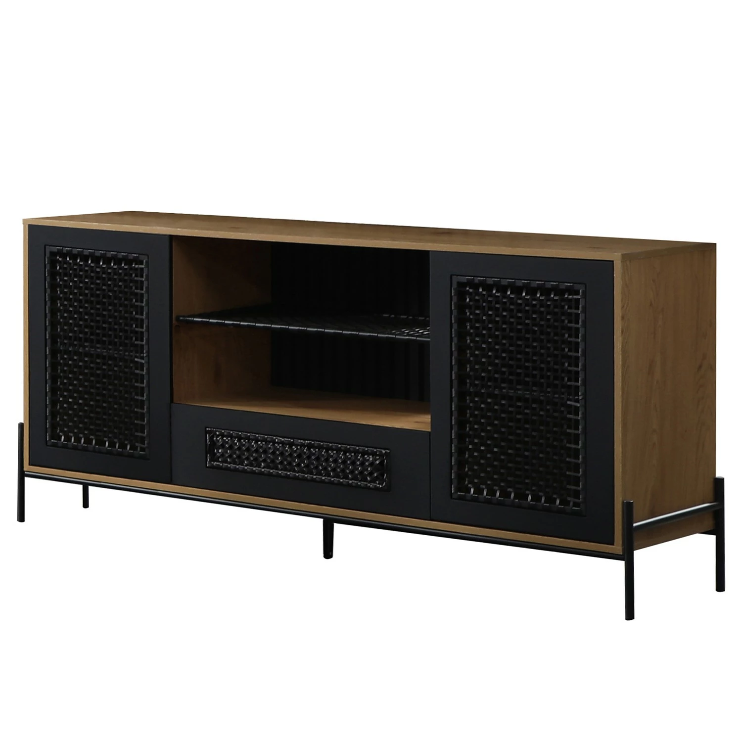 Red Living Sideboard Padbury - Schwarz / Eiche Dekor 3 Red Living Sideboard Padbury - Schwarz / Eiche Dekor