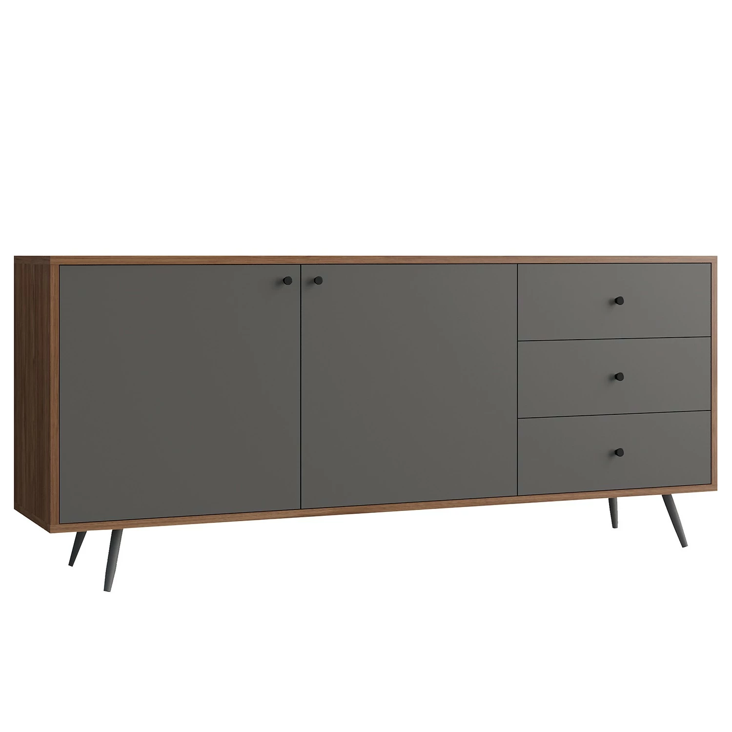 Loftscape Sideboard Sirkka - Grau / Walnuss Dekor 3 Loftscape Sideboard Sirkka - Grau / Walnuss Dekor