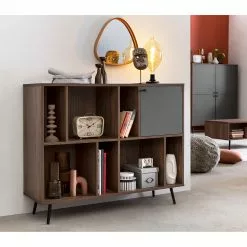 Loftscape Regal Sirkka II - Grau / Walnuss Dekor 6 Loftscape Regal Sirkka II - Grau / Walnuss Dekor -Büromöbel Verkäufe 1000310575 211125 11184100285 MOOD DETAILS P000000001000310575 mood