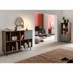 Loftscape Regal Sirkka II - Grau / Walnuss Dekor 7 Loftscape Regal Sirkka II - Grau / Walnuss Dekor -Büromöbel Verkäufe 1000310575 211125 11184100287 MOOD DETAILS P000000001000310575 mood