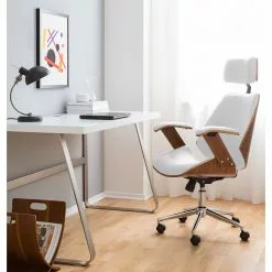 Fredriks Büroset Viiki II (2-teilig) - Weiß / Walnuss