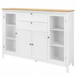 Ridgevalley Sideboard Bombita II - Weiß / Eiche Artisan Dekor