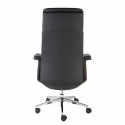 Fredriks Bürostuhl Weld - Echtleder / Walnuss Furnier / Metall - Schwarz / Walnuss / Aluminium -Büromöbel Verkäufe 1000310647 220826 033 DETAILS P000000001000310647