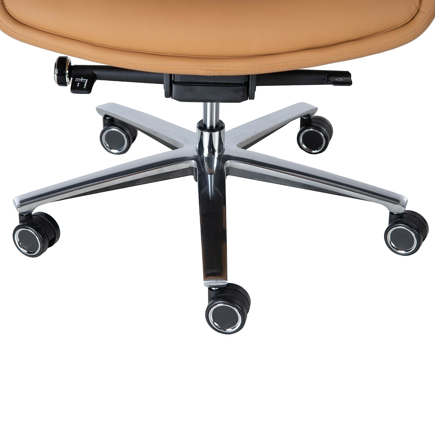 Fredriks Bürostuhl Zore - Kunstleder / Metall - Cognac / Aluminium 19 Fredriks Bürostuhl Zore - Kunstleder / Metall - Cognac / Aluminium – Bild 17