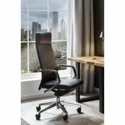 Fredriks Bürostuhl Mecco - Echtleder / Aluminium - Schwarz / Silber 10 Fredriks Bürostuhl Mecco - Echtleder / Aluminium - Schwarz / Silber -Büromöbel Verkäufe 1000312404 211130 13160400031 MOOD DETAILS P000000001000312404 mood