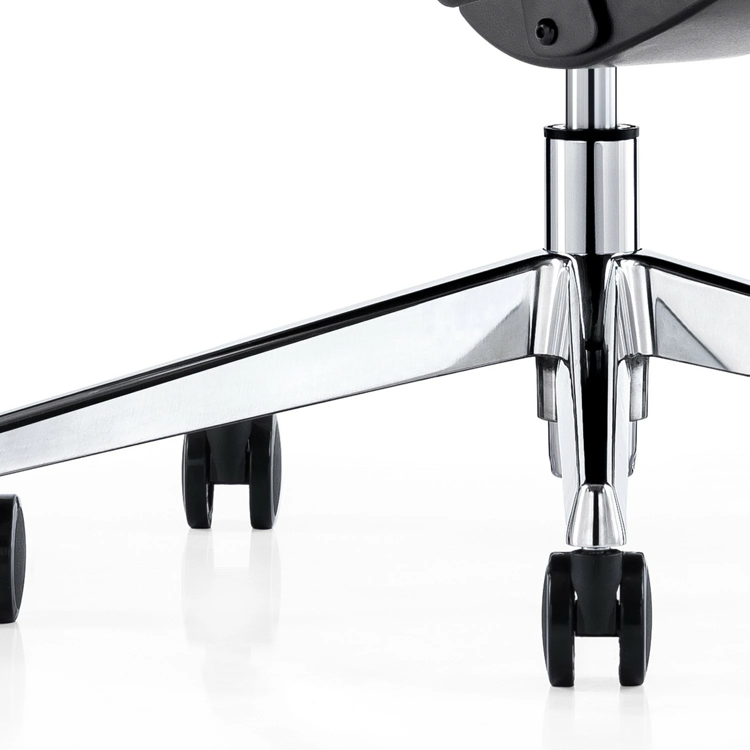 Fredriks Bürostuhl Mecco - Echtleder / Aluminium - Schwarz / Silber 8 Fredriks Bürostuhl Mecco - Echtleder / Aluminium - Schwarz / Silber – Bild 6