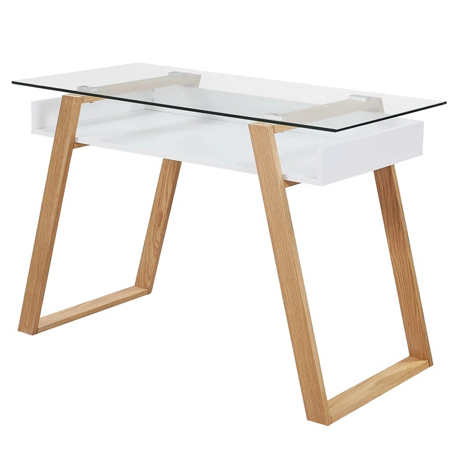 Mørteens Schreibtisch Fleet - Klarglas / Eiche furniert - Klarglas / Weiß / Eiche 3 Mørteens Schreibtisch Fleet - Klarglas / Eiche furniert - Klarglas / Weiß / Eiche
