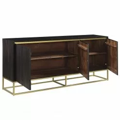 Jack & Alice Sideboard Nooble II - Mango massiv / Metall - Mango Schwarz / Gold -Büromöbel Verkäufe 1000315447 220427 045 DETAILS P000000001000315447