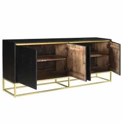 Jack & Alice Sideboard Nooble I - Mango massiv / Metall - Mango Schwarz / Gold -Büromöbel Verkäufe 1000315452 220427 040 DETAILS P000000001000315452